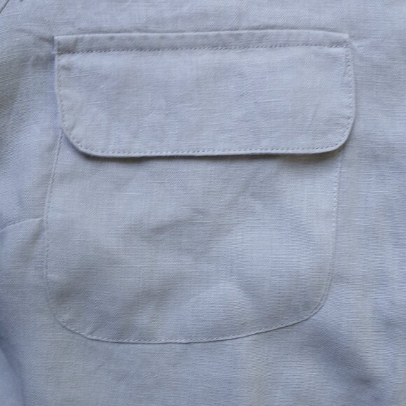 Ellen Tracy Pure Linen Top 3/4 Sleeves Size Large Tan Color - Picture 12 of 16